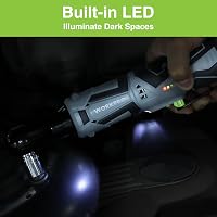 WORKPRO Elektromos Racsnis Kulcs Készlet, 12V, 55 Nm, 3/8" Méretű, LED Világítással, 2.0 Ah Akkumulátorral, 9 Dugókulccsal és Táskával 5