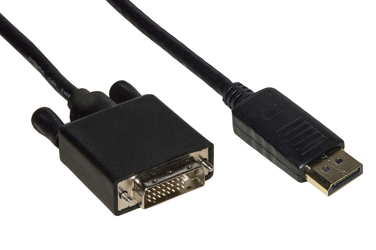 LINK LKCDPDVI20 - Cavo DisplayPort maschio a DVI-D (24+1) maschio (2 metri, nero) – Schermatura contro EMI e RFI – Conduttori in rame per trasmissione video ottimale e lunga durata
