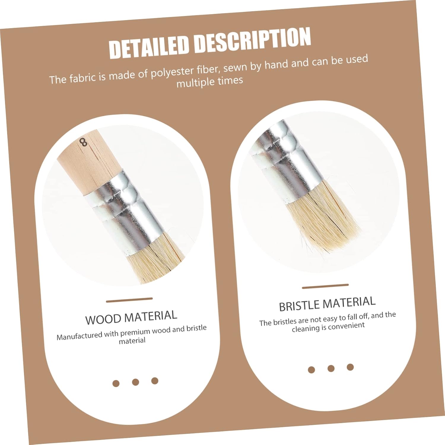 Bristle Wood Handle Stencil Brushes for Watercolor Painting for DIY Crafts Stencil Projects and Hobby Art for Artists