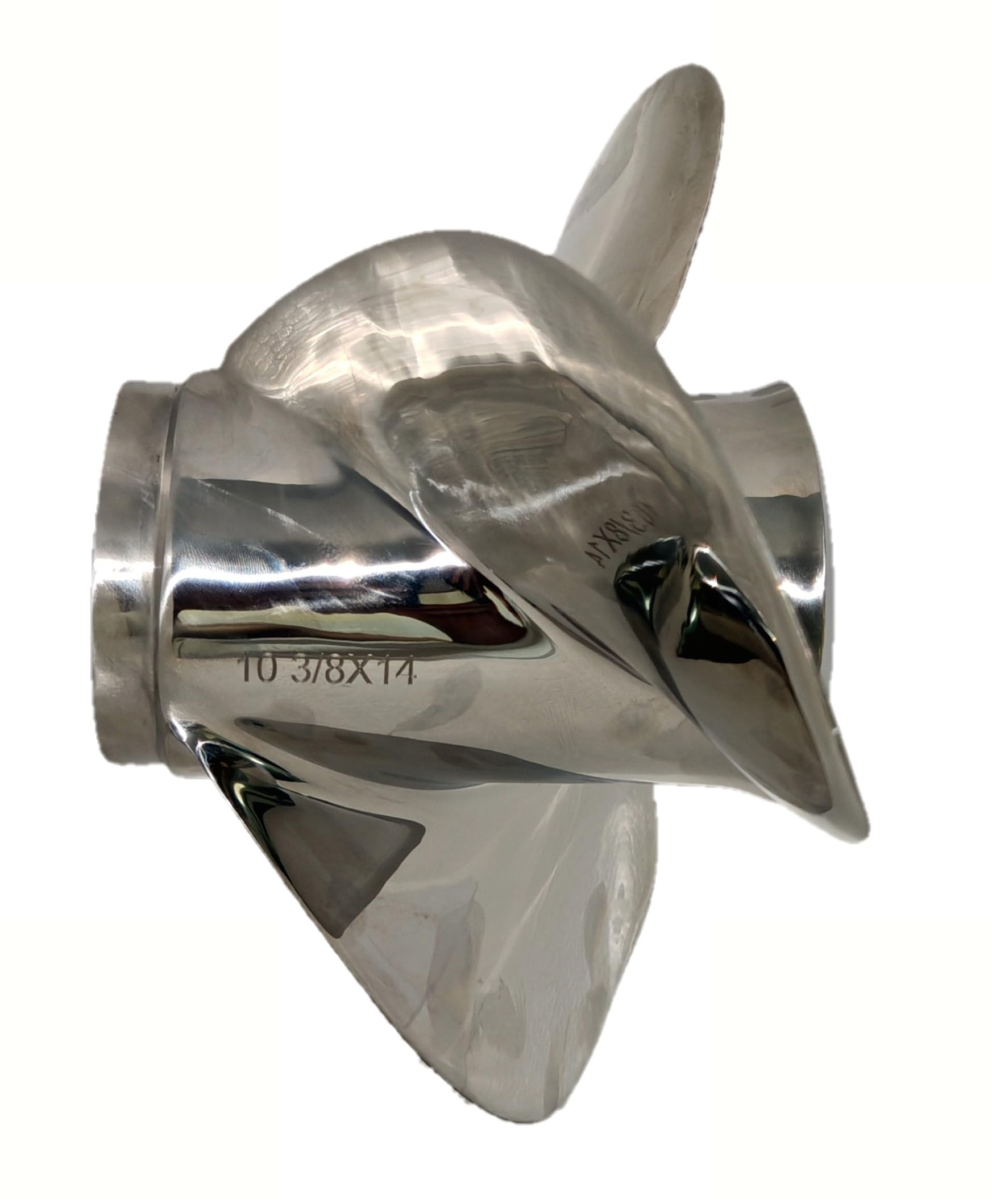 WONENGDA 10 3/8 x 14 Stainless Steel Outboard Boat Propeller for