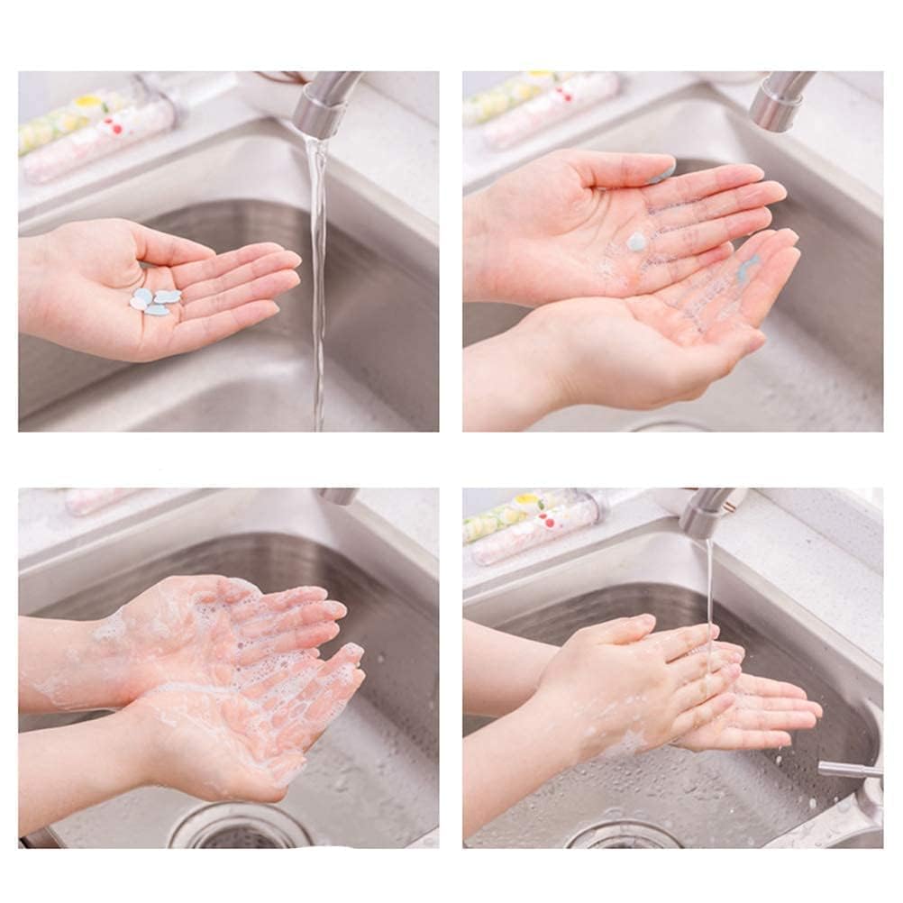 BEHAHAI Flower Design Paper Soap β Portable & Travel-Friendly Hand Wash (Pack of 1, Assorted Colors) (1) 3
