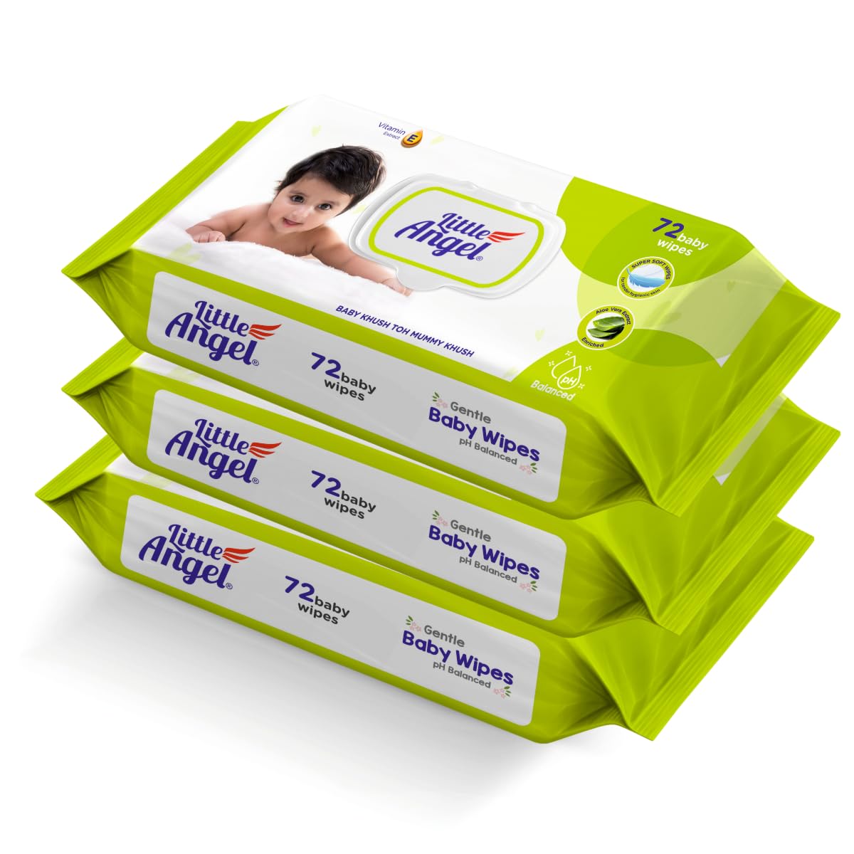 Little Angel Super Soft Cleansing Baby Wipes Lid Pack, 360 Count, Enriched with Aloe vera & Vitamin E, pH balanced, Dermatologically Tested & Alcohol-free, Pack of 5,72 count/pack (B0BQBZXW8C) Amazon Price History, Amazon Price Tracker