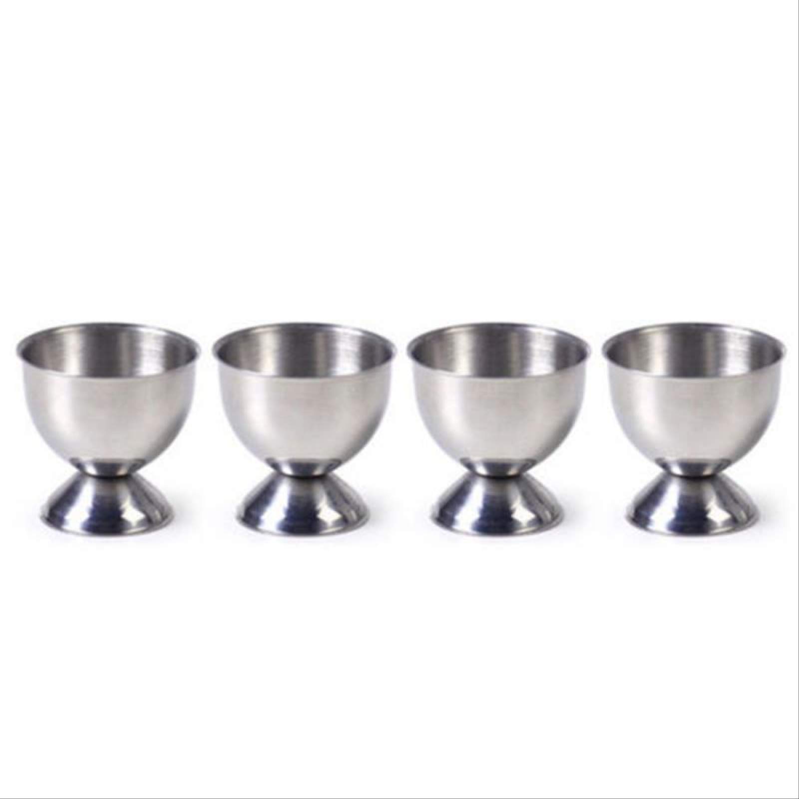 Flexzion Keramische Ei Bekers Set van 6/Half Dozen Pack, Porselein Harde Zachte Gekookte Eieren Container w/Utensil Lepel Houder Basis, Stapelbare