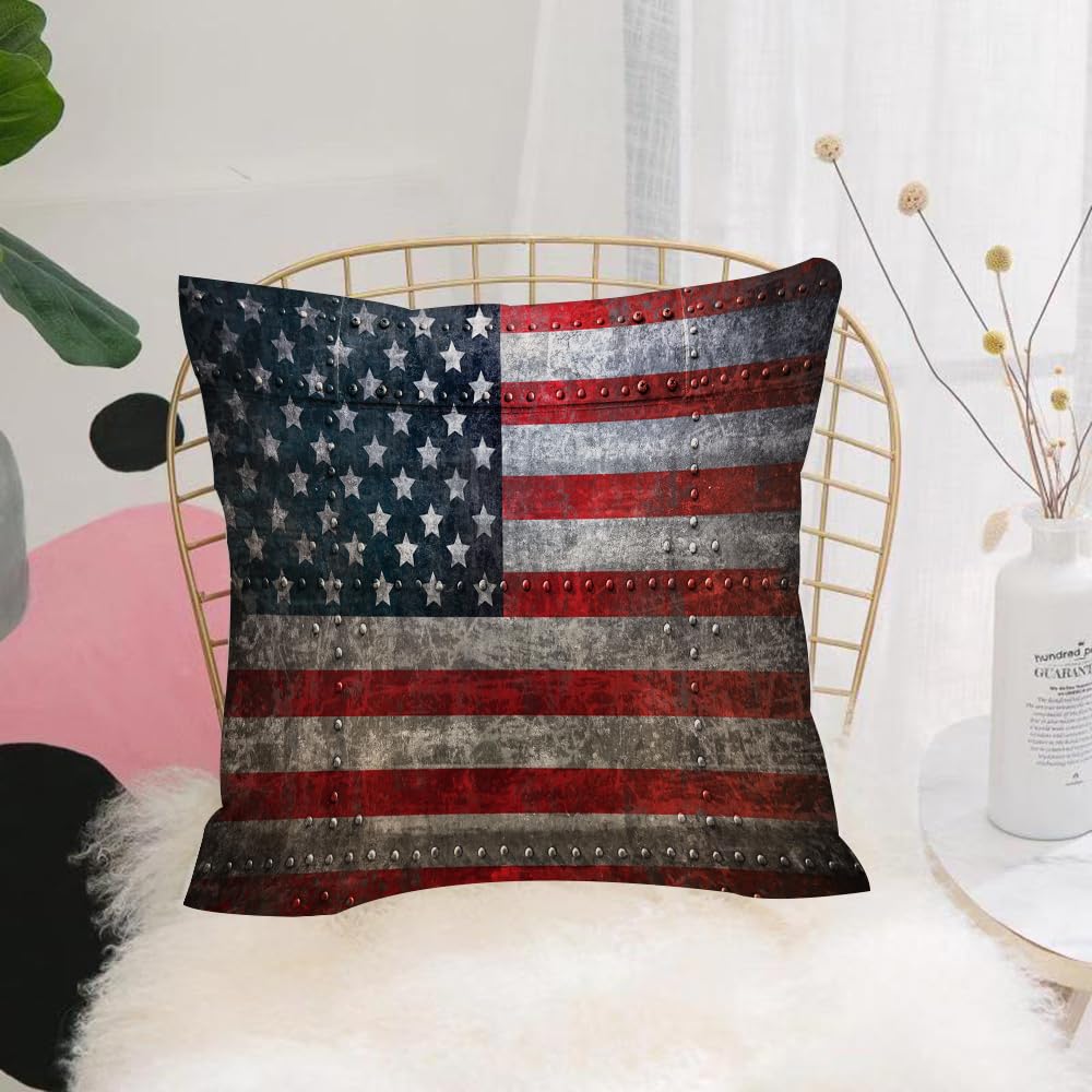 HYOSXW Cushion Cover,Throw Pillow Case Home Decorative for Living Room Bedroom Sofa Chair 16X16 Inch,Old usa flag. Grunge background,Pillowcase 40X40cm