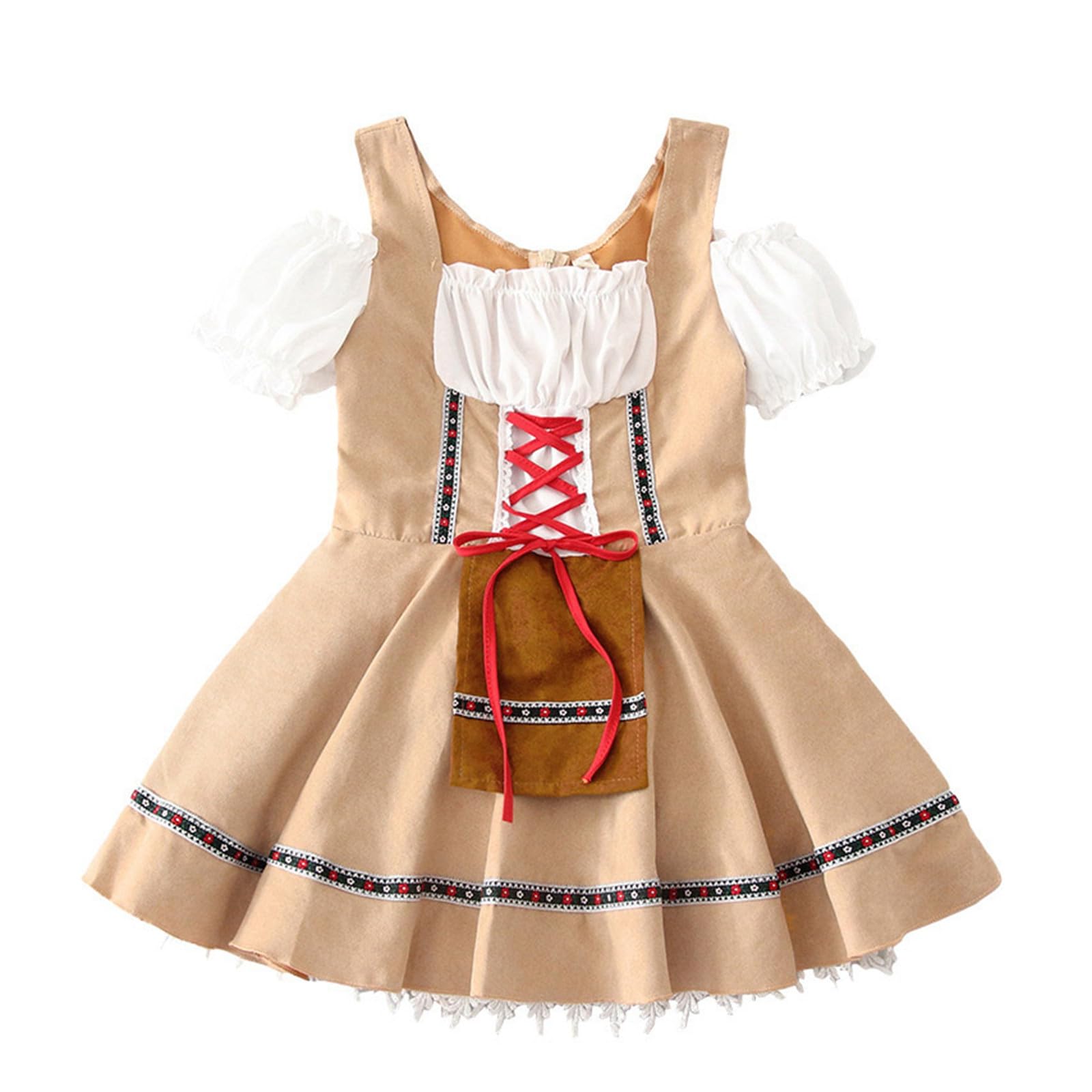 Generisch Mädchen Dirndl Oktoberfest Kinder Outfit Mädchen, Für Oktoberfest Kirchweih Hochzeit Sonntagausflug Kostüm Kinder Bayerisches Bierfest Trachten Dirndlkleid