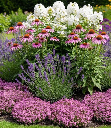 BALDUR Garten 9er Staudenbeet 'Insekten-Hit', Pflanzen im 9x9 cm-Topf, üppige Blütenpracht Jahr für Jahr, wertvolle Bienenweide, blüht den ganzen Sommer über, winterhart, toller Duft, mehrjährig