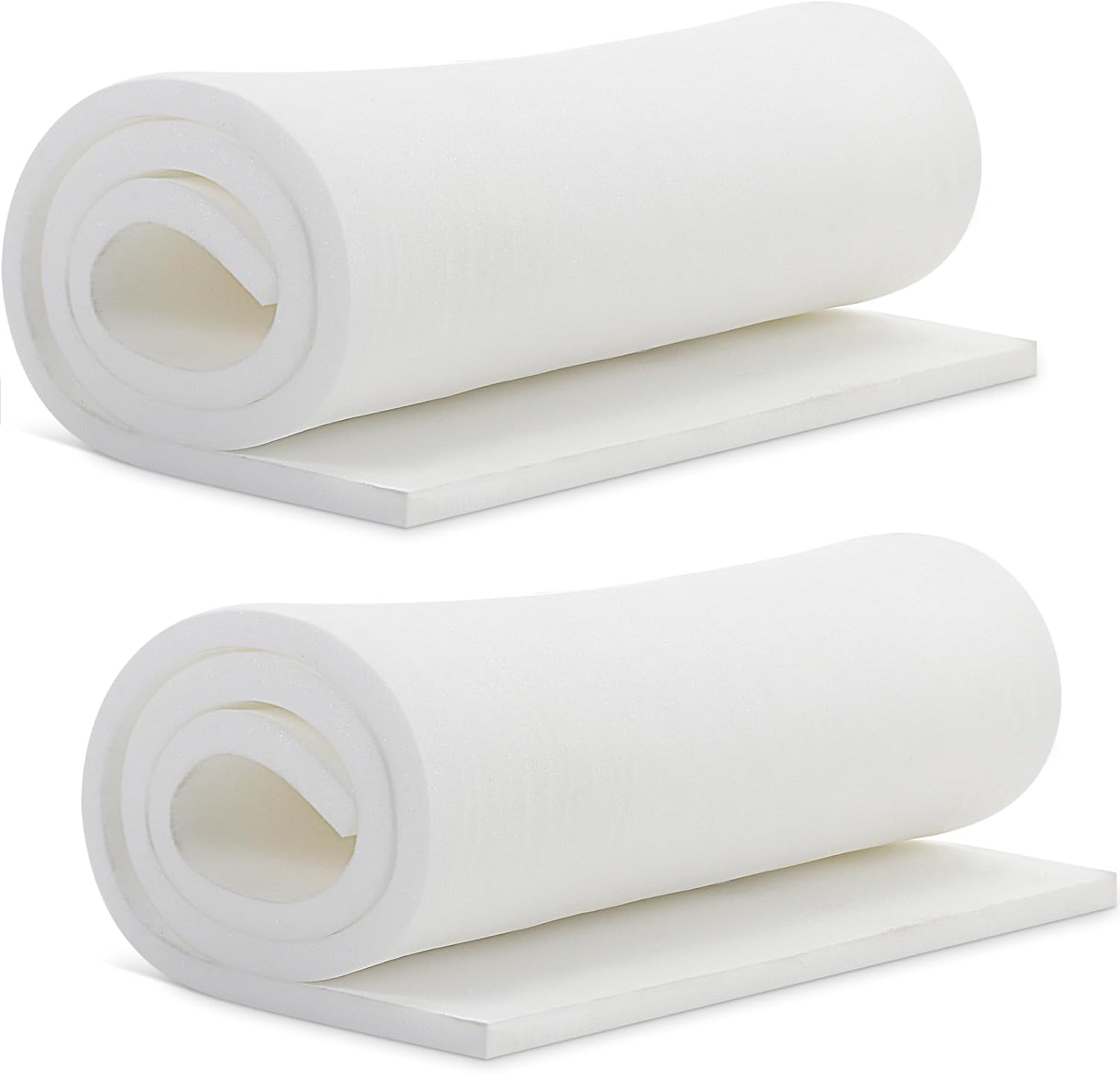 Frienda 2 Pcs Upholstery Foam 1/2" x 24" x 72" High Density Cushion White Polyurethane Craft Foam Padding for Seat Replacement DIY Projects Chairs Headboards Sofas Home White 1/2" x 24" x 72"