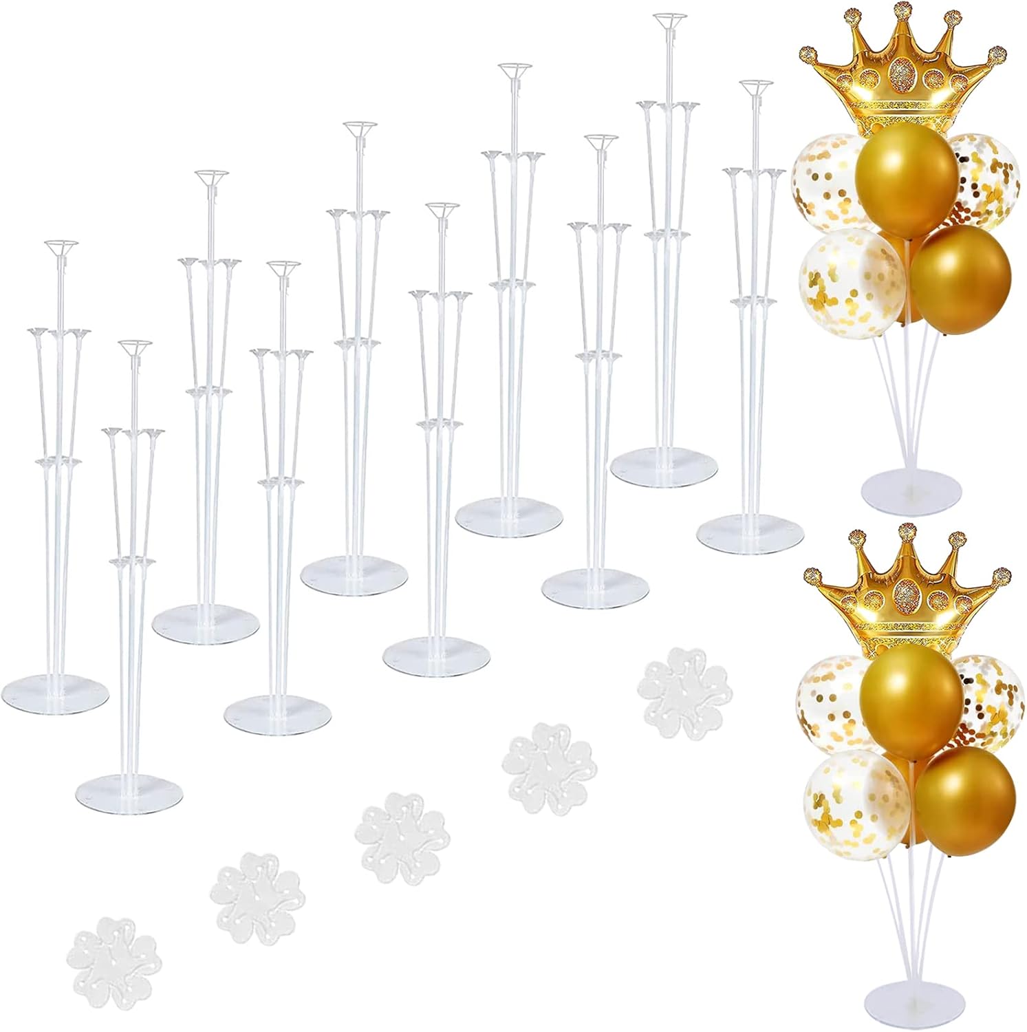 ROYUYE 10 Sets of Balloon Stands for Table Balloon Stand