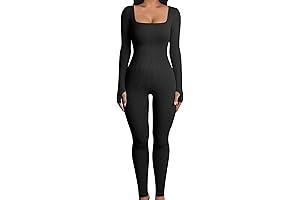 Women Yoga Jumpsuits Workout Ribbed Long Sleeve Sport Jumpsuits for Black Women
