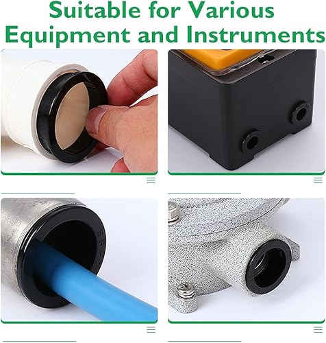 Miniatura 7 de Juego surtido de 225 arandelas aislantes de 8 tamaños para cables, 516, 38, 12, 58, 1116, 34, 78, 1 ojales de plástico de nailon negro para