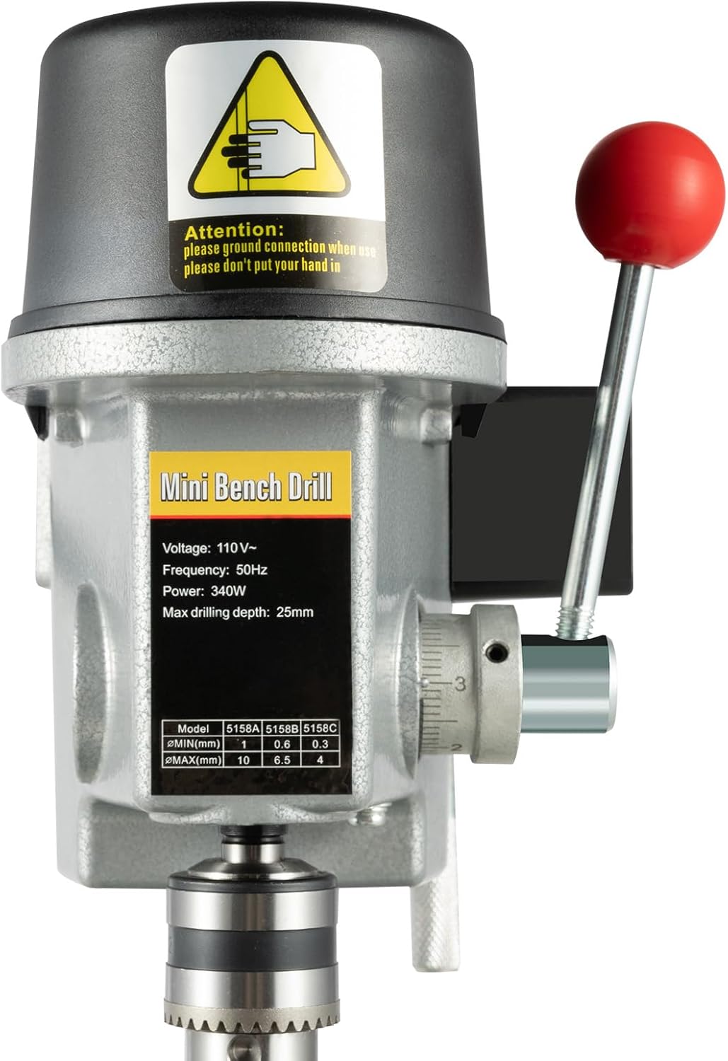 Mini Drill Press, 110V 340W 3-Speed Pillar Drill Press & Table Stand 1-10mm Clamp TOOL Benchtop Press Chuck Metal Wood Plastic Open Hole Milling Machine for Metal Wooden Jewelry DIY and Crafts