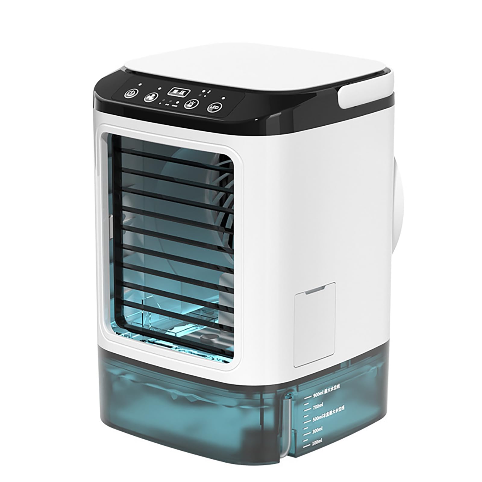 CHANGLKJ Air Conditioning Unit Portable, Mini Evaporative Air Cooler With Humidifier & Cooling Fan, 3 Speeds And 900ml Water Tank, 5m Cooling Distance, For Indoor Rooms, Offices, Dorms, Rvs