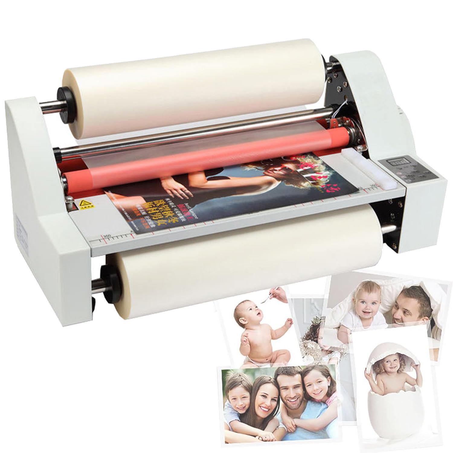 700w Desktop A3 A4 Laminator Rolkowy Na Gorąco I Na Zimno Dwustronne Automatyczne Nawijanie Elektryczne Maszyny Do Laminowania Na Gorąco 350Mm,220V
