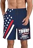 PAUPPY Trump 2024 Taker America Back Presidential Election Mens Swim Trunk Swimwear Bathing Suit Swim Brief Board Short - M White