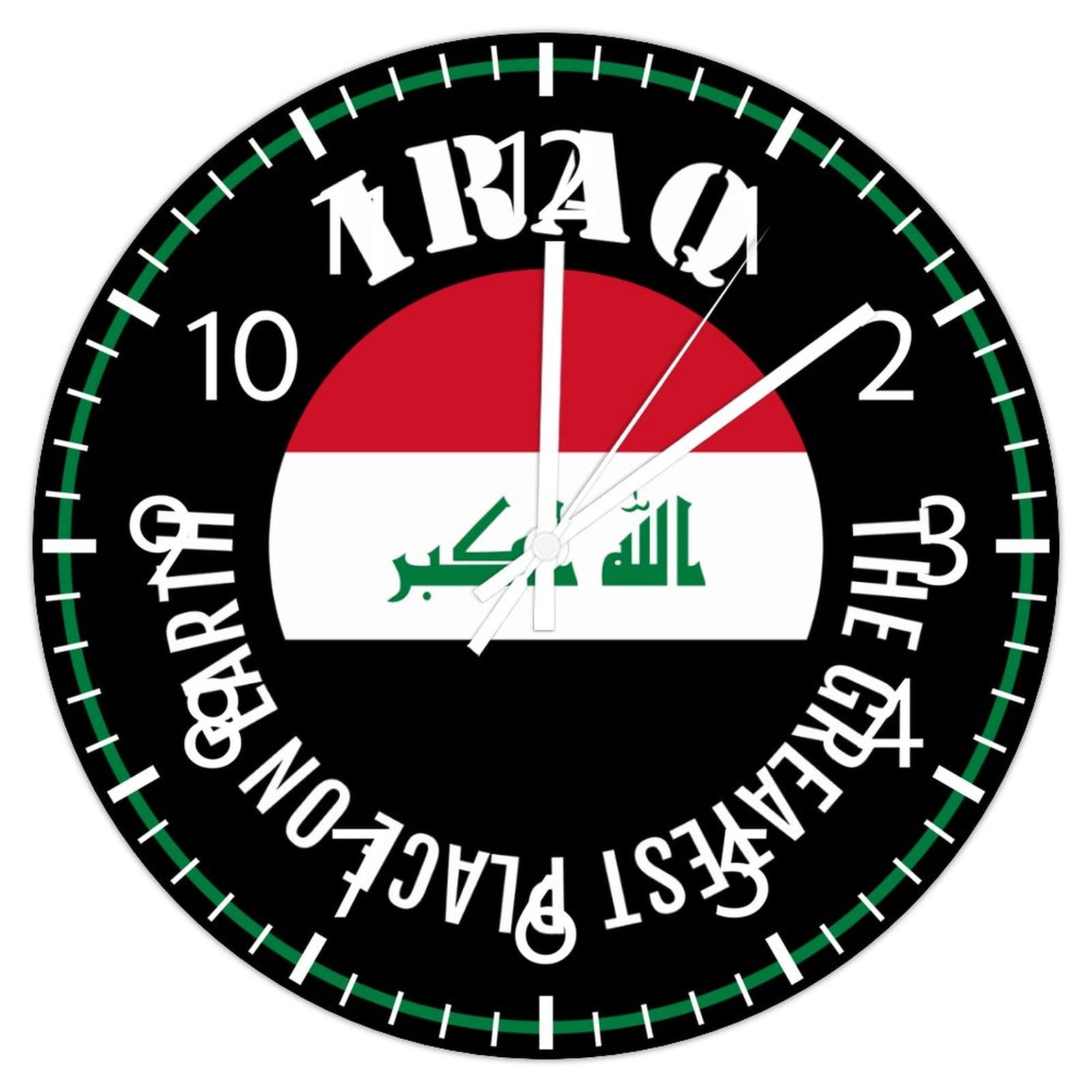 Horloge murale Irak silencieuse pour chambre et salle de bain