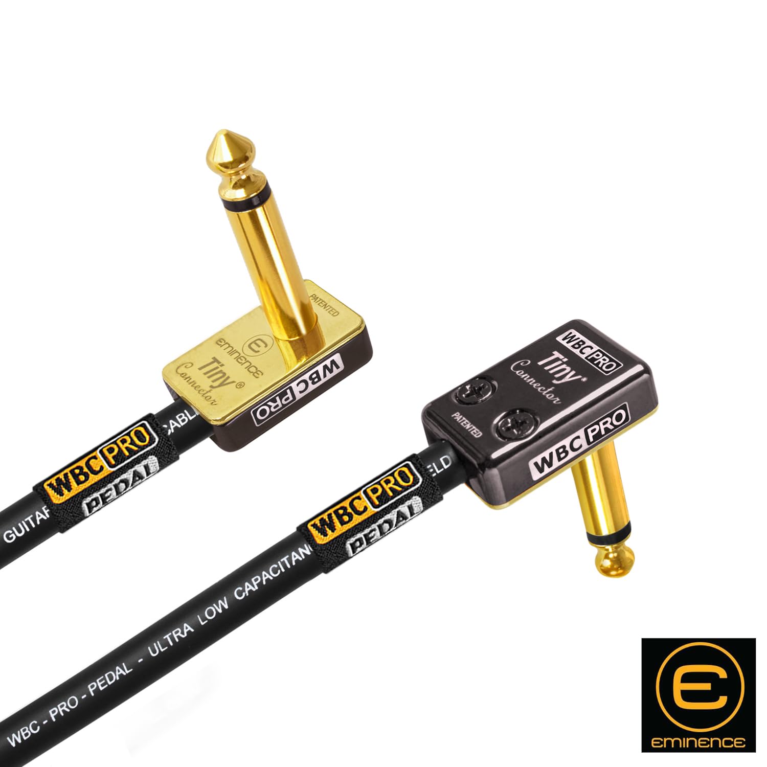 3 unidades, 2 metros, WBC-PRO-PEDAL, 22 AWG, tapa baja (18 pF/pie), grado profesional, a base de grafito, pedal de doble blindaje, efectos, parche, cable de instrumento con conectores TS en ángulo