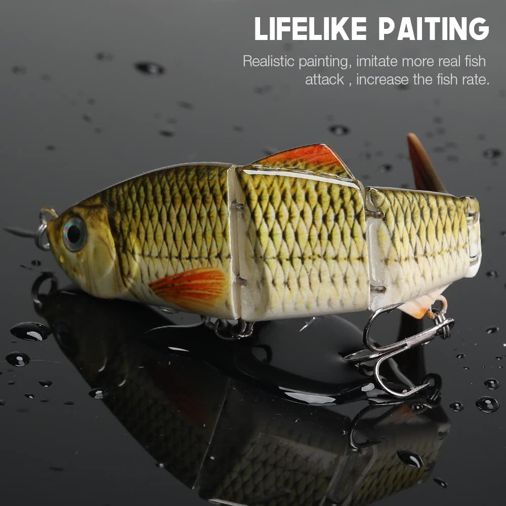 3pcs/Los 16G 12 cm sinkend 4-segmente lebensechte Fischerei Köder Wobblers Sets von Ködern Swimbait Hartköderfischen (Color : Set A)