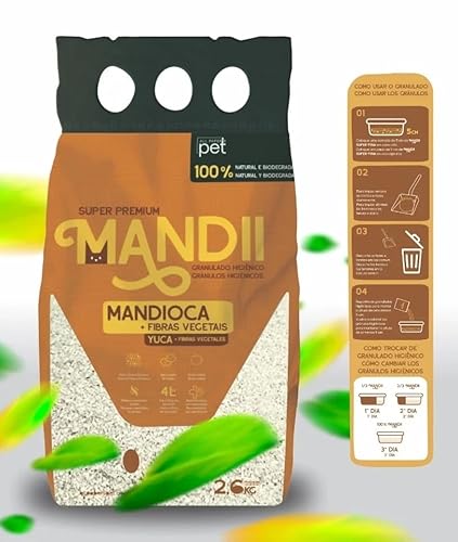 3 Sacos De Areia Higiênica Para Gatos Mandii Super Fina 12 L