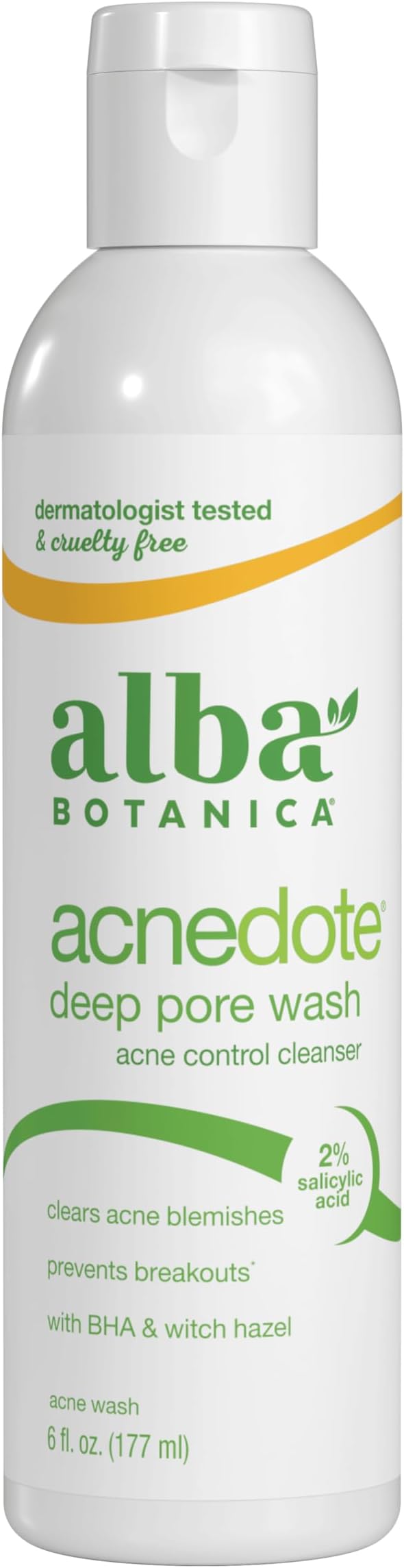 Alba Botanica Acnedote Maximum Strength Deep Pore Wash, 6 Oz (Packaging May Vary)