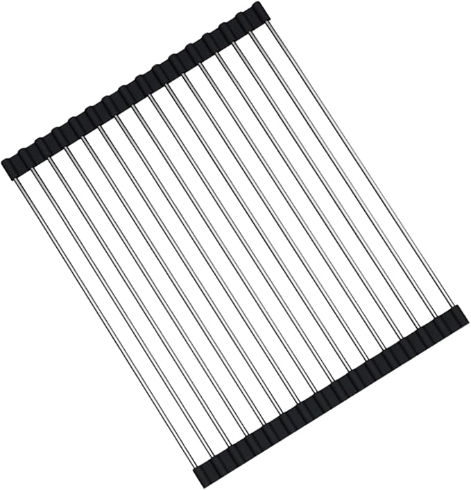 SimpleKitchen Roll Up Dish Drying Rack, Over The Sink Dish