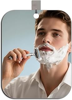 Shower Mirror Fogless for Shaving, No Fog Shaving Mirror, Anti-Fog Makeup Small Mirror Bathroom Accessories Travel Camping, Shatterproof Men's Woma Wall Hanging（Medium 7inx5in）