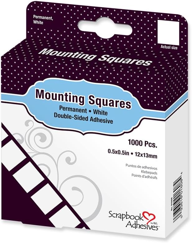 Scrapbook ADHESIVES by 3L Mounting Squares Permanent, White