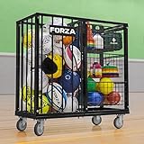 FORZA Sports & PE Storage Cart with Drawers | Heavy-Duty Steel Construction Ball Storage, 3-Tier Mesh Baskets, Non-Marking 360° Wheels – Ideal for Schools and Sports Clubs