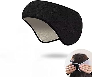 Adjustable Blackout Sleep Eye Masks for Men and Women Outdoor, Bedroom Earmuffs Sound Insulation Noise Reduction Sleep Eye Protection (Black)