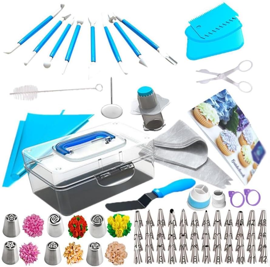 97 Piece Set Of Flower Mounting Mouth, Cake Baking And Sugar Flipping Tool, Bag