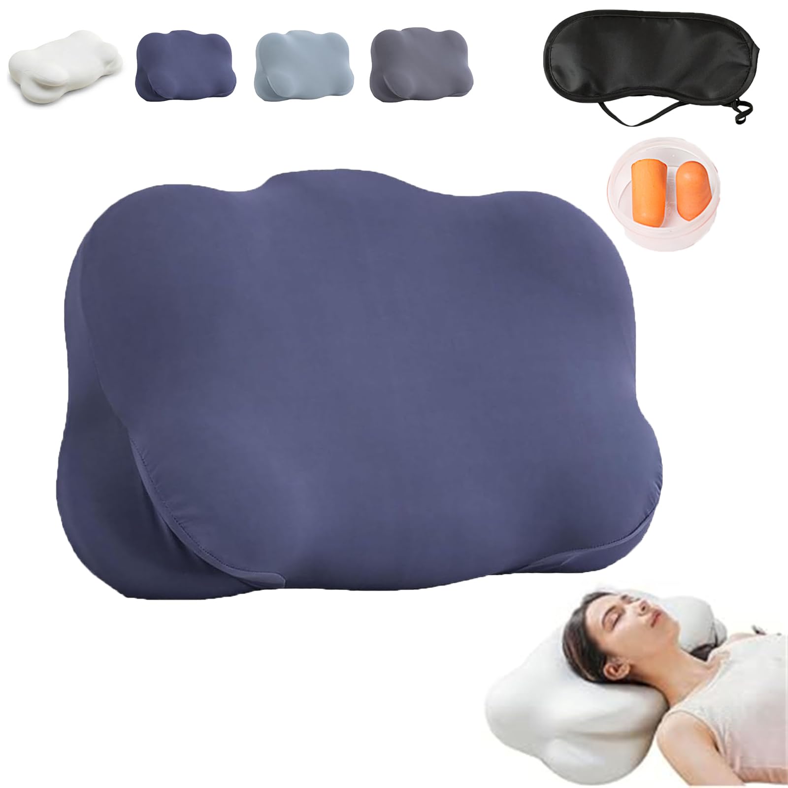 Viclemar Mellow Sleep Pillow, Mellow Cloud Pillow, Ergonomic Memory Foam Pillows, Adjustable Cervical Neck Support Pillow, for Side Back Stomach Sleepers (White) — view 9