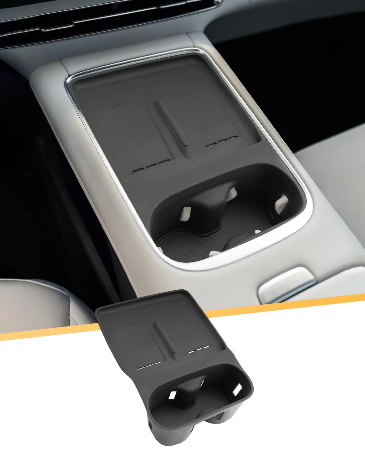 YEE PIN Pour Xpeng G6 EV 2025 2026 2027 Coussinets de protection pour chargeur sans fil avec porte-gobelet Boîte de rangement Porte-gobelet Organiseur de boîte à gants Nouveau G6 2026 Accessoires
