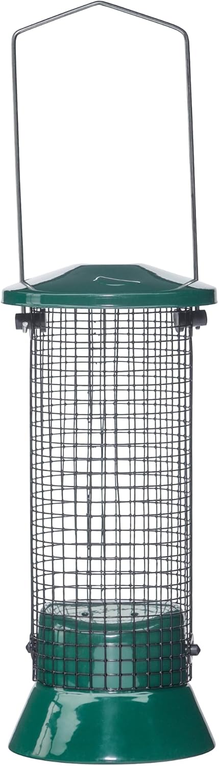 Birds Choice Small Hanging Mesh Peanut Bird Feeder - Great First Bird Feeder - Metal Mesh Tube, Holds 2 Cups of Shelled Peanuts or Nut Mix