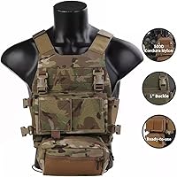 Vista 2 de EMERSONGEARS Chaleco táctico Molle 500D, chaleco de corte láser táctico de liberación rápida modular para revista, FCSK CQC MK3, mochila para caza
