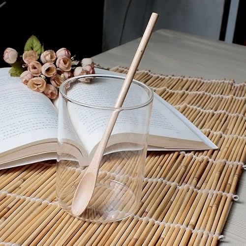 Miniatura 8 de Meiyahome - Cuchara helada de 8.3 in, cuchara ovalada de madera de 8 pulgadas, cuchara elíptica, cuchara agitadora de madera maciza, mango redondo,