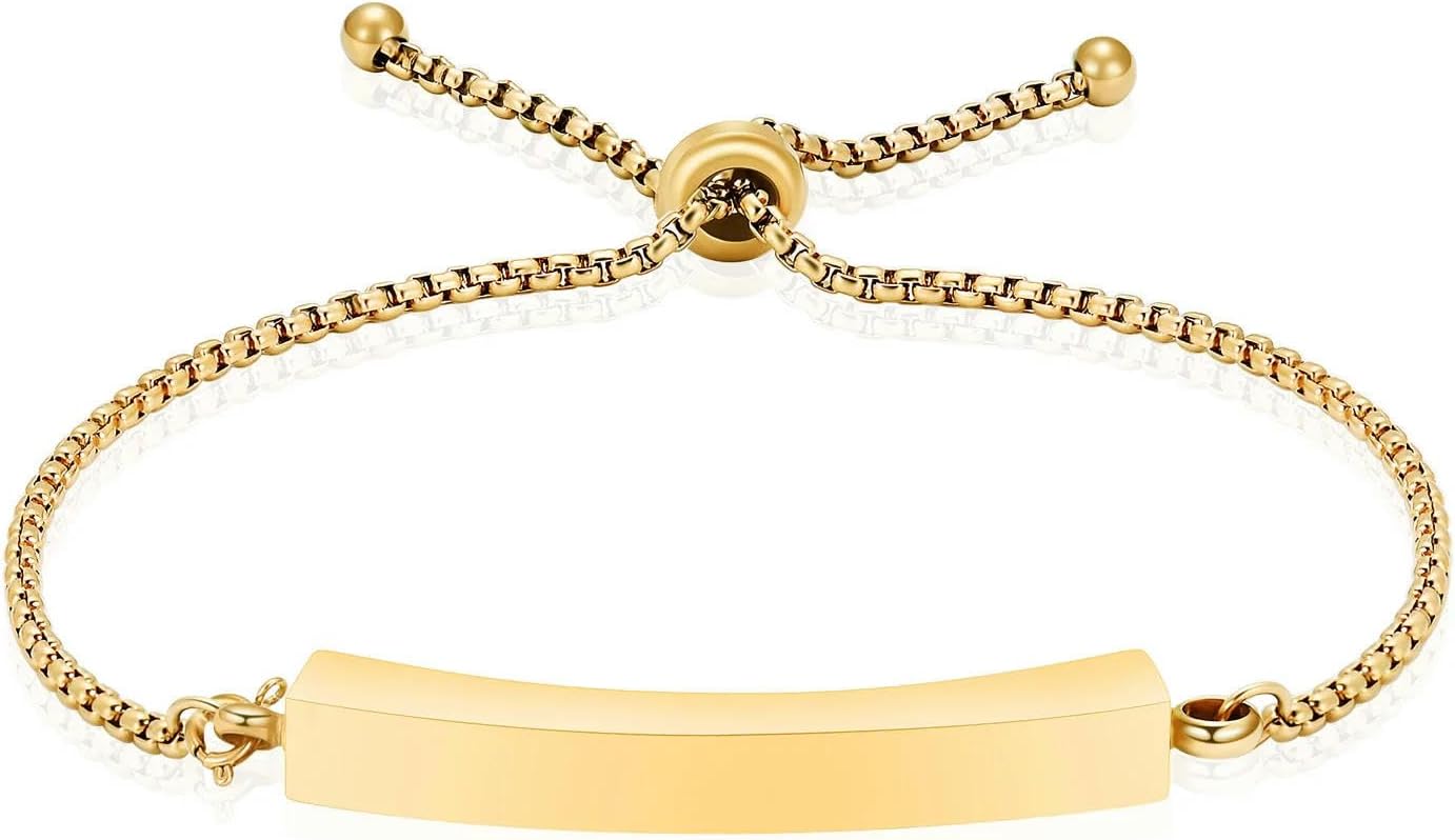 DOTUIARG] 女性のためのブランクブレスレット調節可能なチェーンステンレス鋼バングルブレスレットバングル