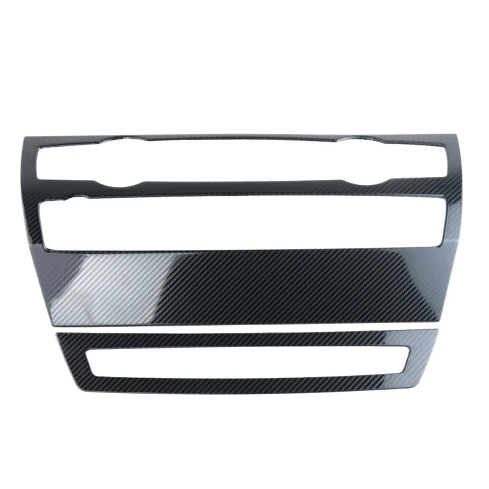 Carbon Fiber Center Console Air Conditioning Volume CD Panel Covers Stickers Trim for X5 E70 X6 E71 Interior Decal Trim(Carbon Fiber)
