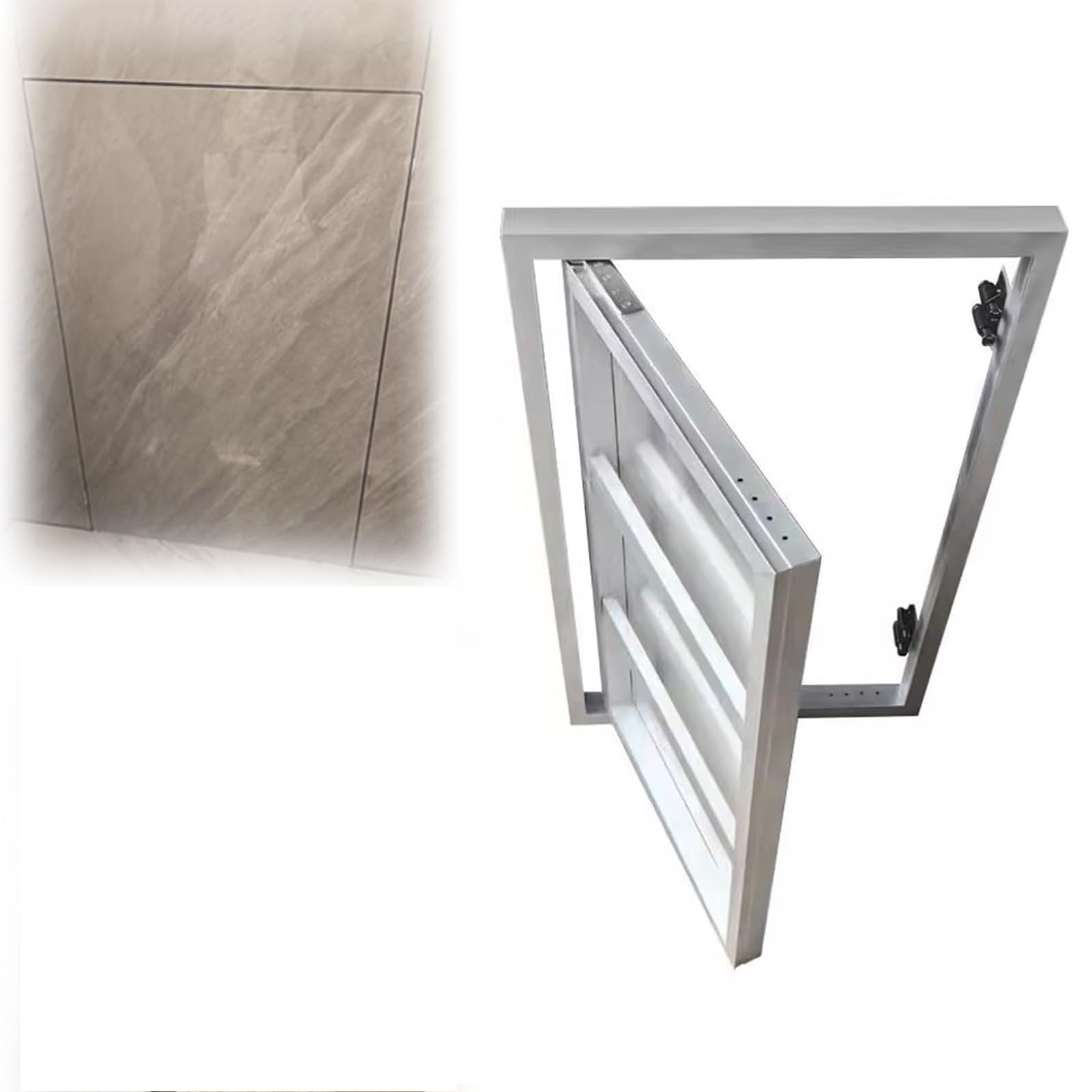 One Color Concealed Access Panel For Tile Wall, Flush Mounted Inspection Door With Push Button Magnetic, Flush Mount Inspection Door Service Revision Hatch(500X500mm)
