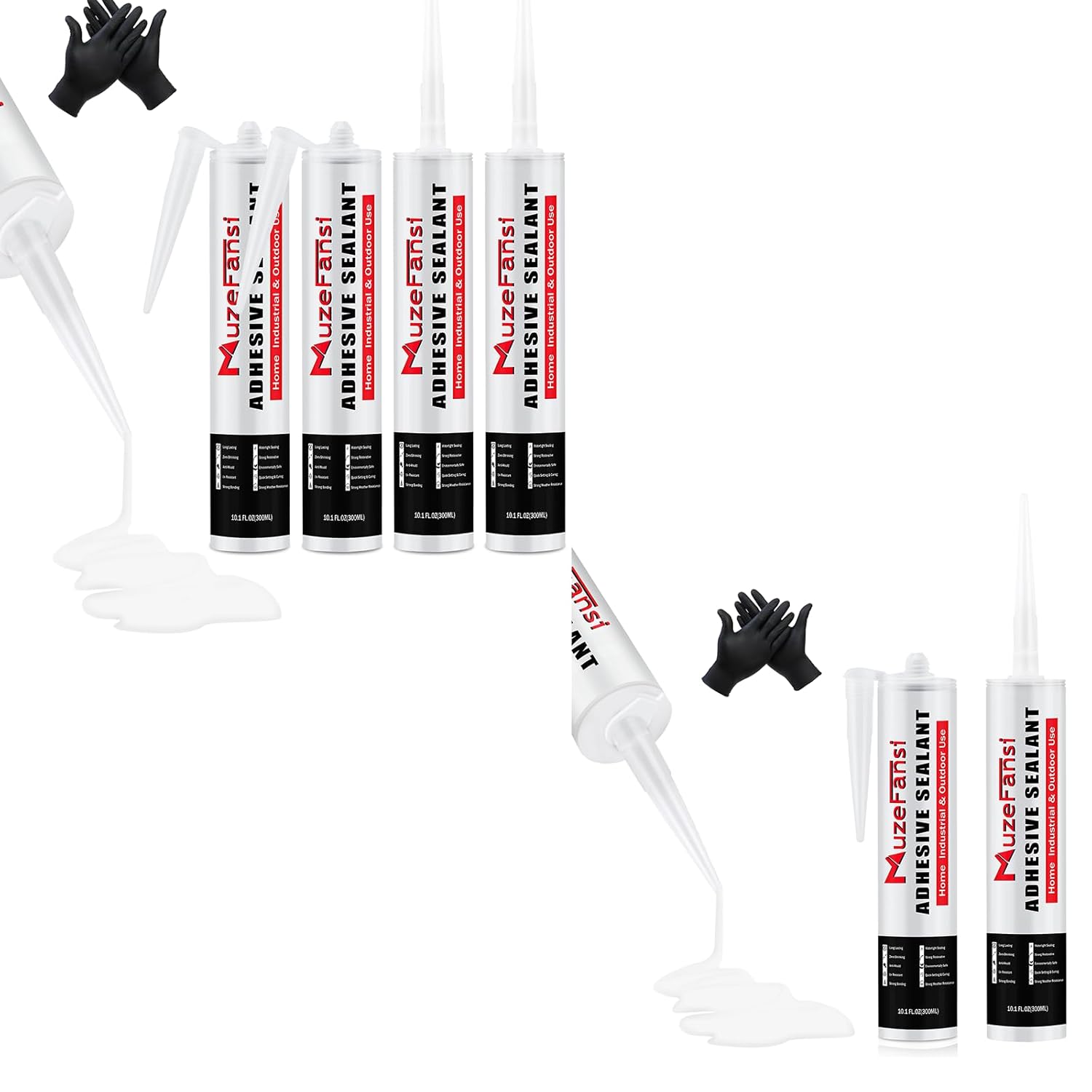 RV Roof Lap Sealant Self Leveling,6 Pack RV Roof Silicone Sealant White