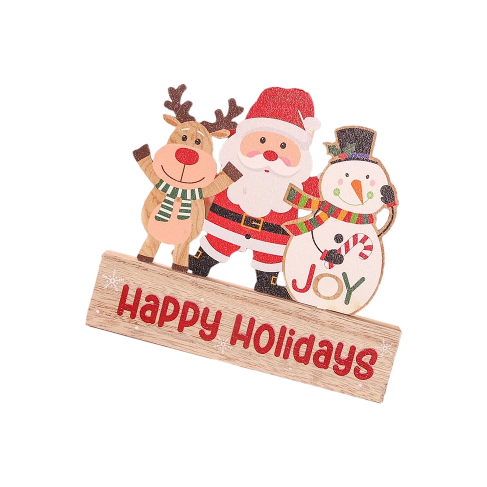 KAQNTUD Handmade Santa Claus Snow Figure Wooden Christmas Tree Table Decoration Safe Child-friendly Holiday Home Festive Presentation Durable Wooden Christmas Patio