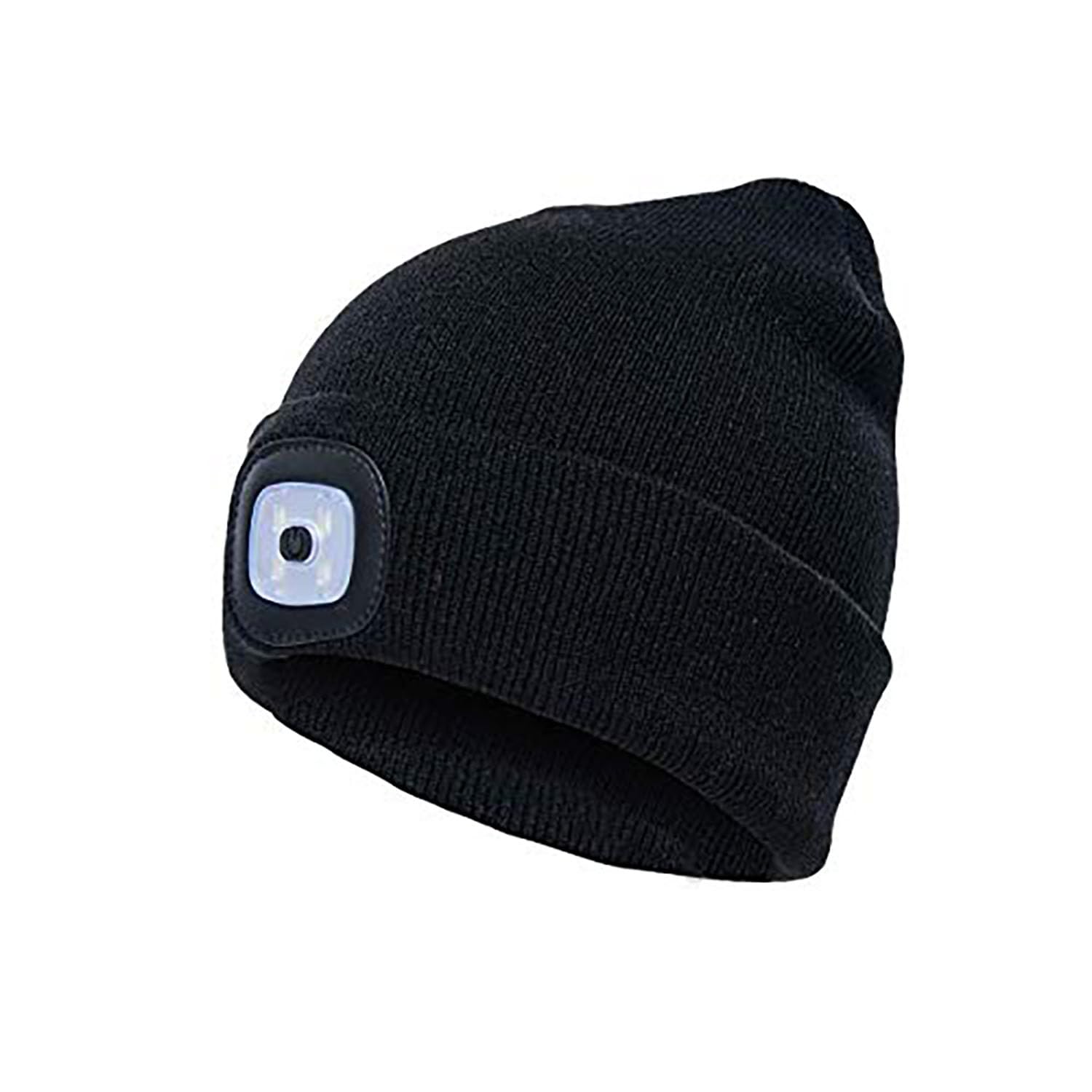 Cadeaux pour Hommes, LED tricoté Chapeau léger Bonnet Chaud Bonnet Hommes et Femmes 3 Niveau Légèreté Couleur Unie Stretchy Soft