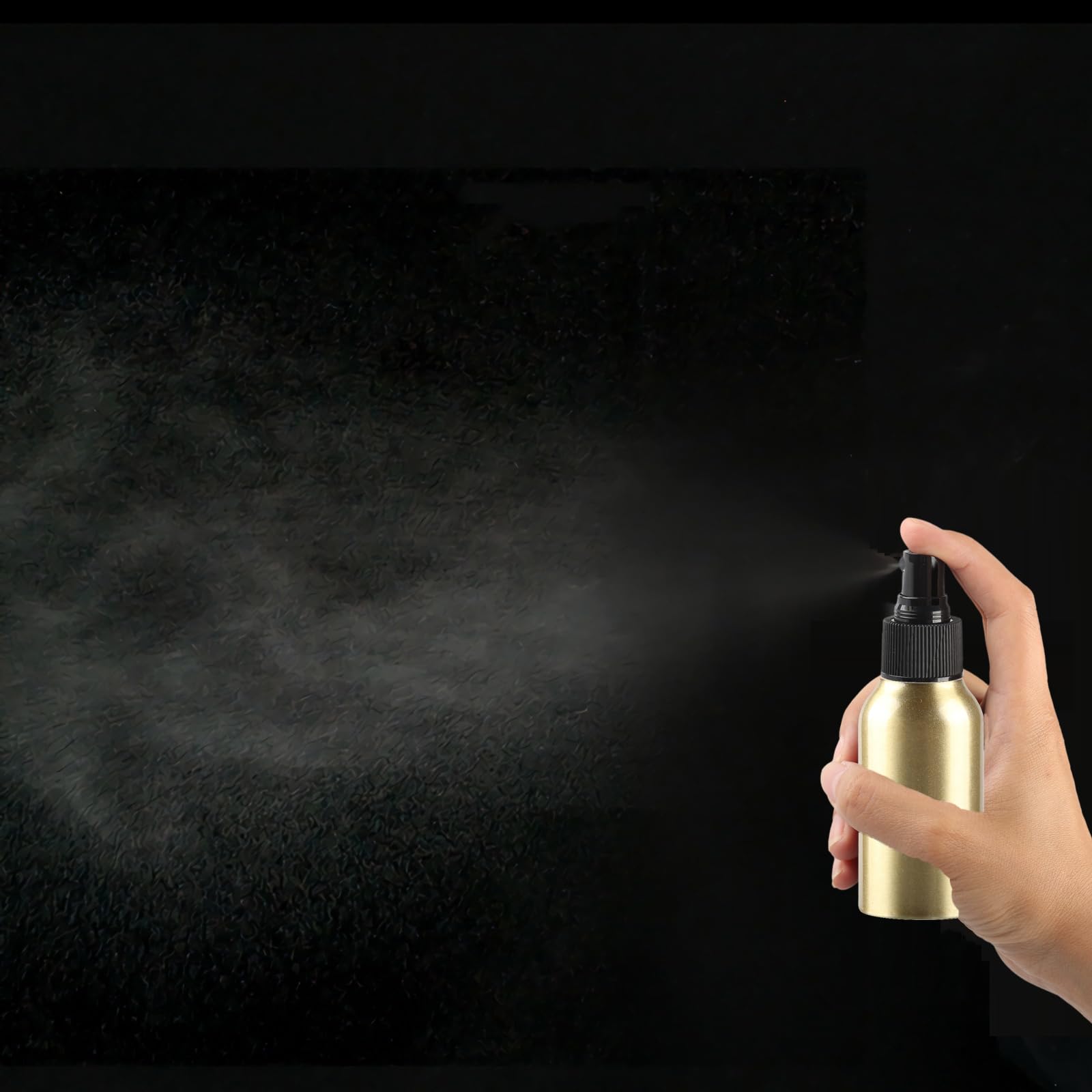 24 Stück 50 ml Leere Gold Aluminium Sprühflasche mit Schwarz Sprühkopf Parfümzerstäuber Feinen Nebel Wassersprüher Zerstäuber Nachfüllbarer für Parfüm Ätherisches Öl, 1x Trichter