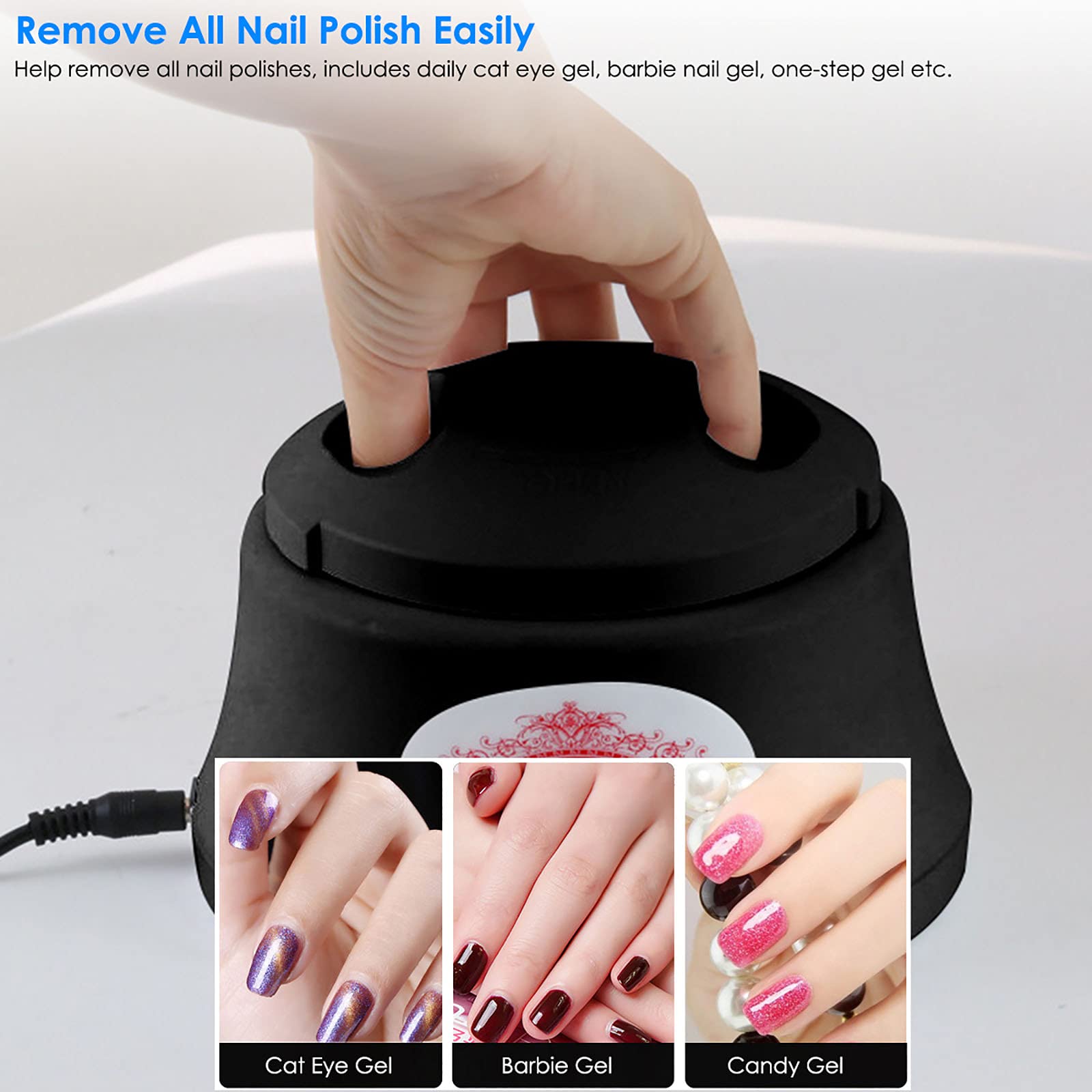 Máquina Removedora de Vapor de Esmalte de Uñas Eliminador de Esmalte de Vapor Eléctrico Vaporizador de Uñas Nail Art Salon Tool Steam Armor Remover