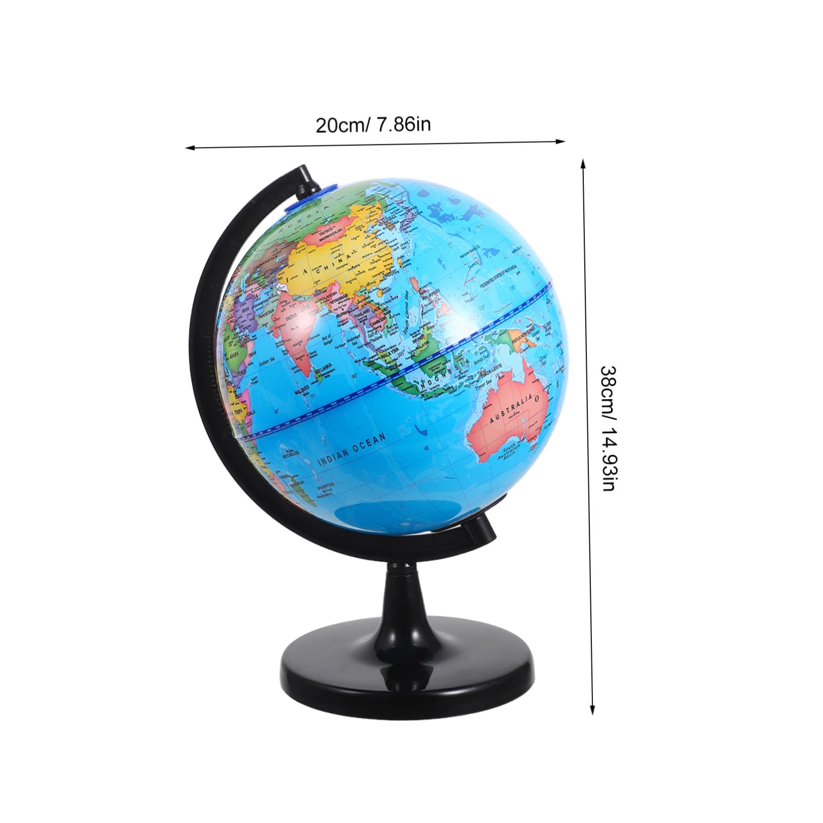 SHINEOFI Globo Dell’apprendimento Grande con Mappa del Mondo per Ragazzo Ragazza, Mappamondo Educativo Rotante con Base Stabile, Strumento Didattico per Classe e Uso Domestico