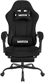WOTSTA Massage Chaise Gaming Tissu avec Coussin en éponge Haute densité, Siege Gamer avec Repose-Pieds, Fauteuil Gamer pour Adultes Kids,Chaises de Bureau Capacité de Charge 120 kg - 1
