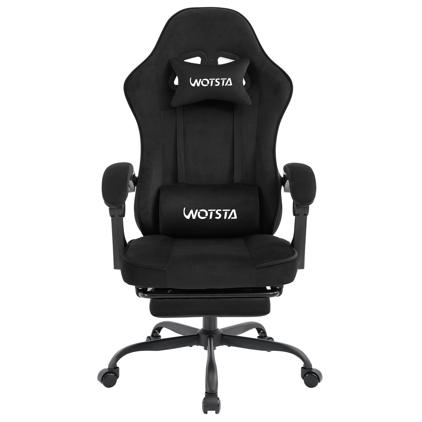 Massage Chaise Gaming Tissu avec Coussin en éponge Haute densité, Siege Gamer avec Repose-Pieds, Fauteuil Gamer pour Adultes Kids,Chaises de Bureau Capacité de Charge 120 kg