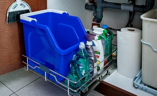 Bote de reciclaje apilable de 6 galones para cocina, hogar, garaje, oficina miniatura 9