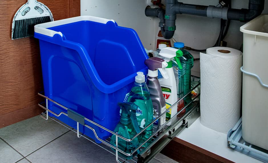 Canecas de reciclaje apilables 6 galones 12 unidades azul miniatura 3