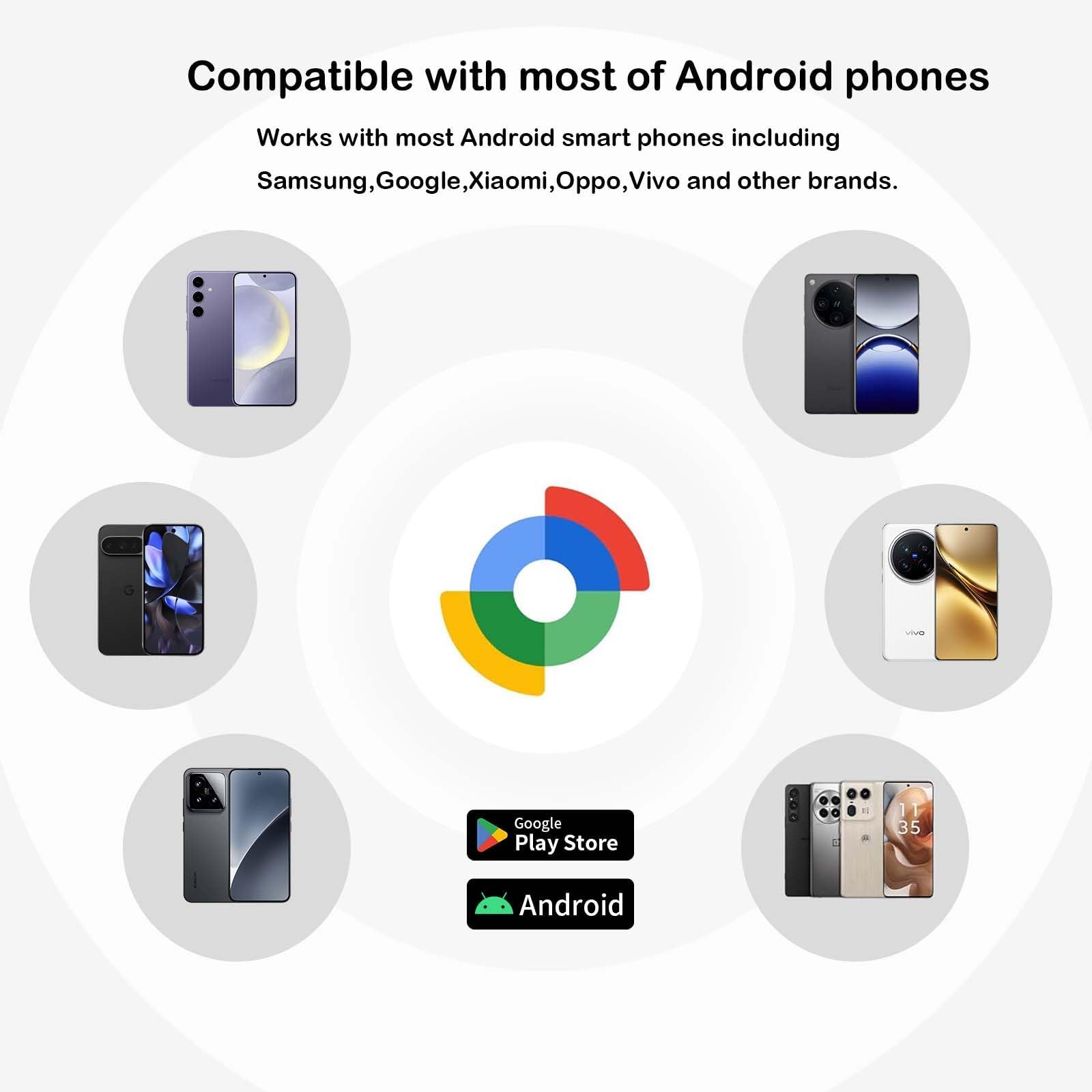 Bluetooth Tracker for Android Device 4 Pack, Item Finders Locators Work with Google Find My App (Only for Android), Tracker Tag for Keys, Luggage, Backpack, Wallet, Vehicle, Pets (Black)