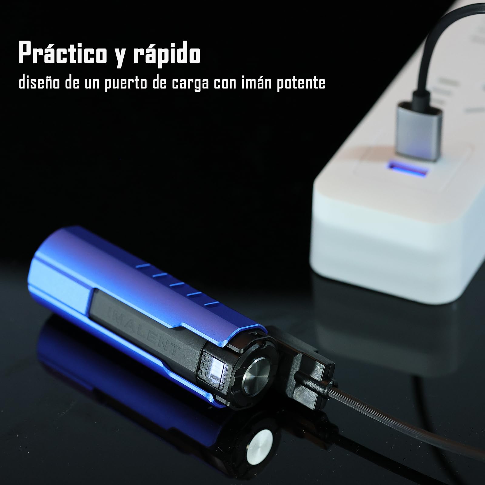 IMALENT LD70 Linterna LED Recargable, 4000 Lúmenes Super Brillante Mini Linterna Táctica de Aluminio, 5 Modos, IPX8 Impermeable, USB para Camping, Emergencia, Senderismo, Bicicleta, EDC (Azul)