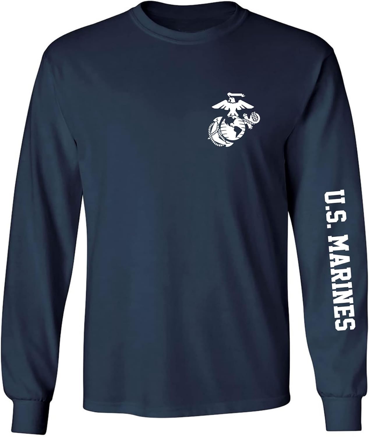 zerogravitee U.S. Marines White Sleeve Print Adult Long Sleeve T-Shirt